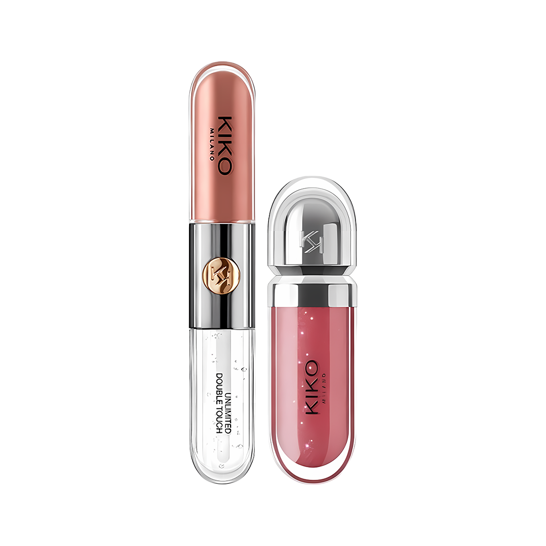 KIKO Lip Duo Offer – Double Touch Lipstick + Lip Gloss Rose Cosmetics