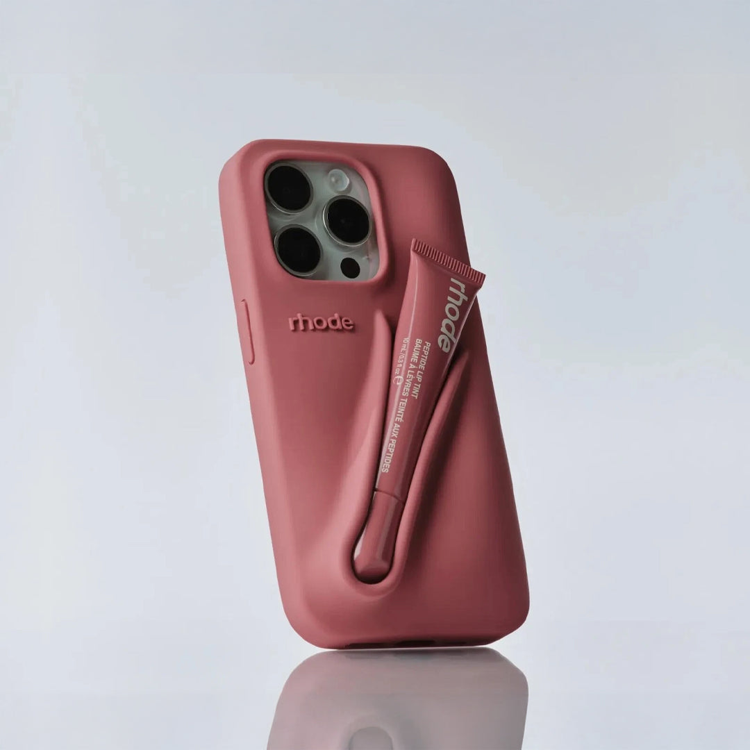 Rhode lip gloss + IPH 14 PRO Case Rose Cosmetics