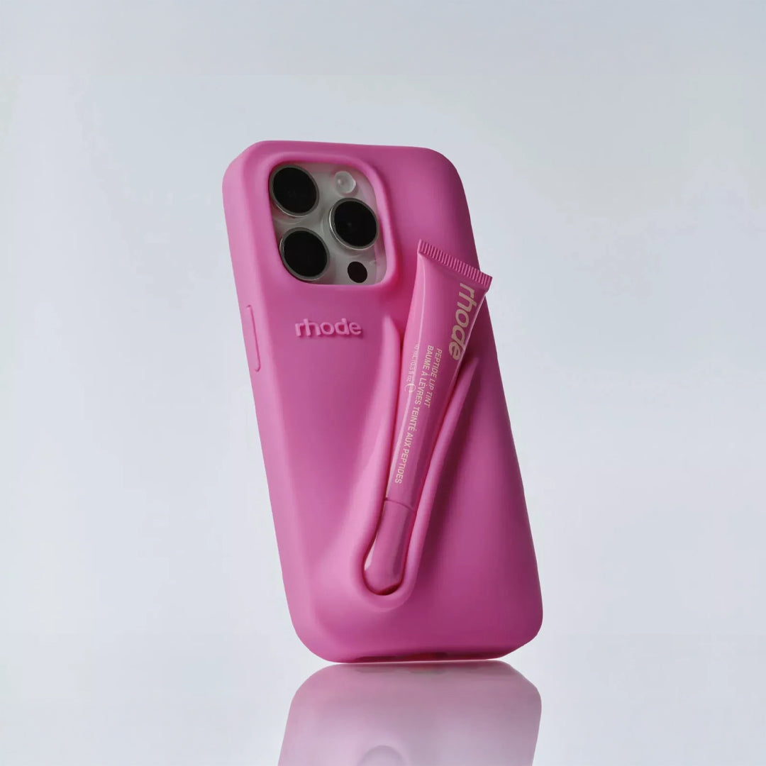 Rhode lip gloss + IPH 14 PRO Case Rose Cosmetics